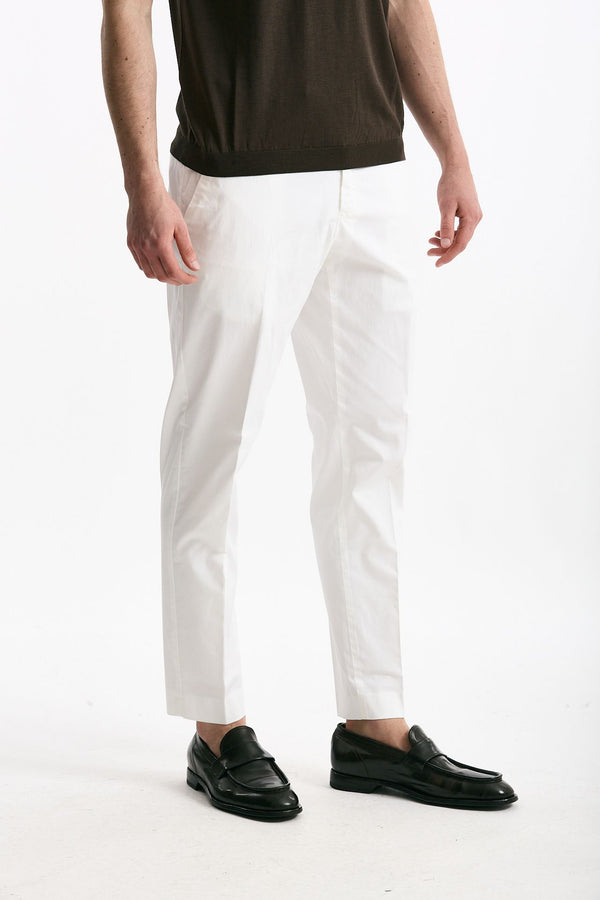 Pantalone EDGE-REBEL in cotone stretch bianco uomo Pt torino