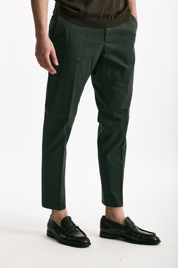 Pantalone EDGE-REBEL in cotone stretch verde uomo Pt torino