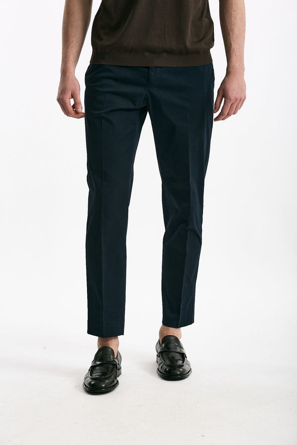 Pantalone EDGE-REBEL in cotone stretch blu uomo Pt torino