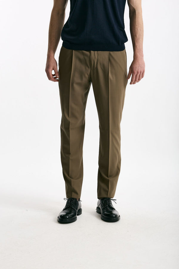 Pantalone in lana ferma UNION cammello uomo Pt torino