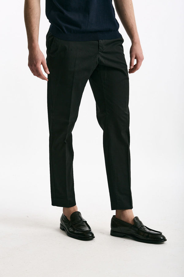 Pantalone EDGE-REBEL in cotone stretch nero uomo Pt torino