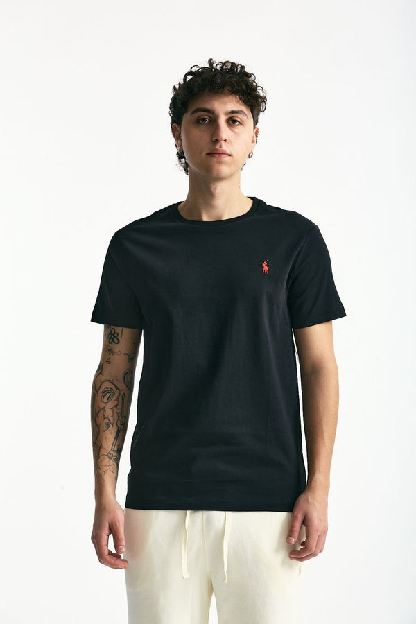 T-shirt Custom Slim-Fit in cotone nero uomo Polo ralph lauren