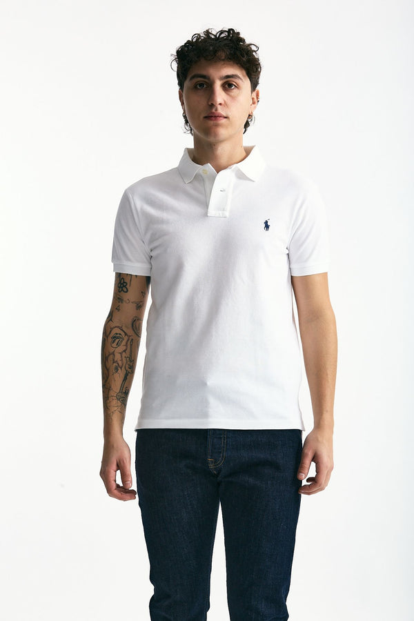 Polo Slim-Fit in cotone piquet bianco uomo Polo ralph lauren