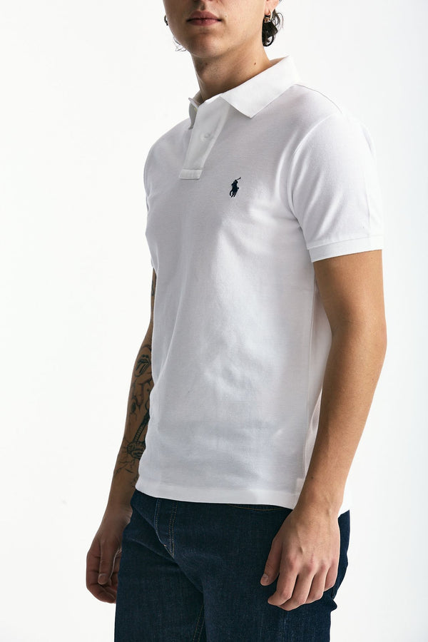 Polo Slim-Fit in cotone piquet bianco uomo Polo ralph lauren