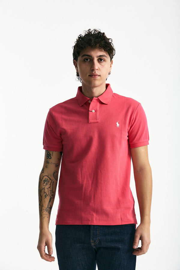Polo Slim-Fit in cotone piquet fucsia uomo Polo ralph lauren