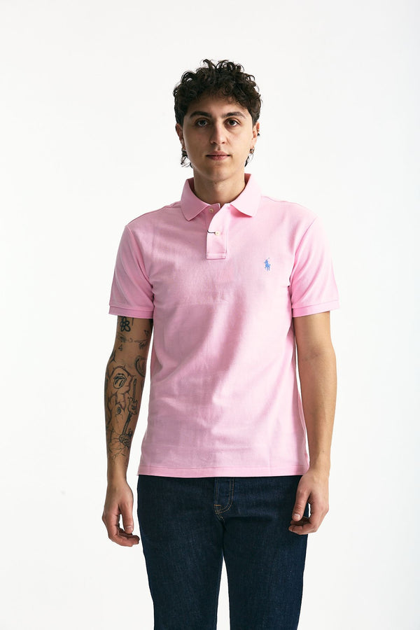 Polo Slim-Fit in cotone piquet rosa uomo Polo ralph lauren