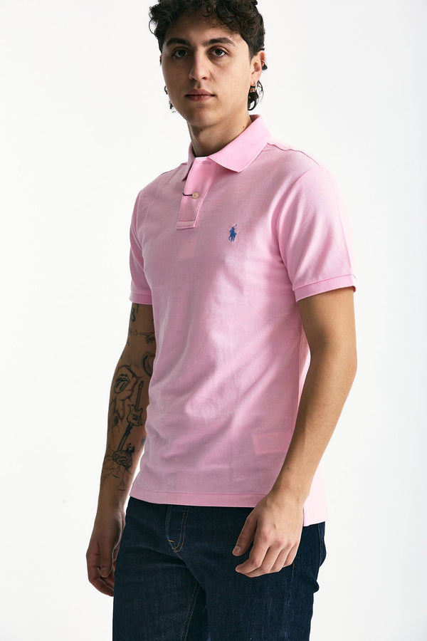 Polo Slim-Fit in cotone piquet rosa uomo Polo ralph lauren