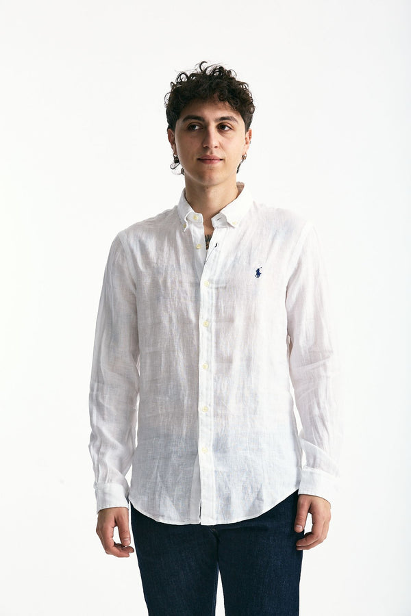 Camicia in lino bianco uomo Polo ralph lauren