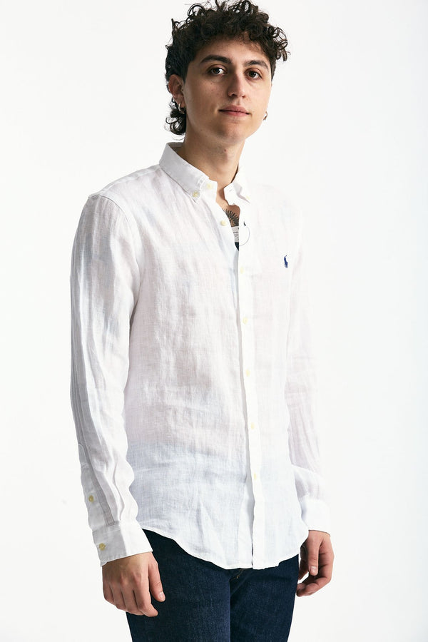 Camicia in lino bianco uomo Polo ralph lauren