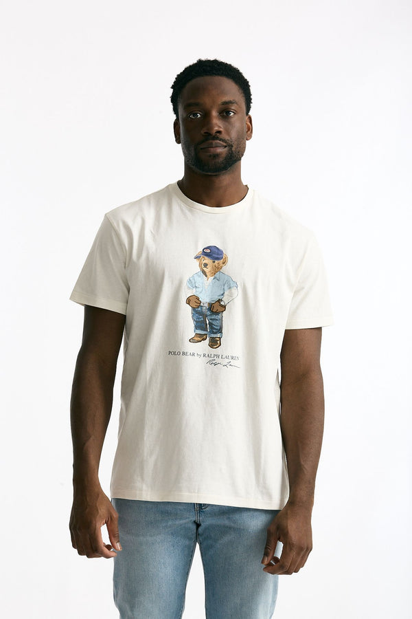 T-shirt classic fit in cotone bianco uomo Polo ralph lauren