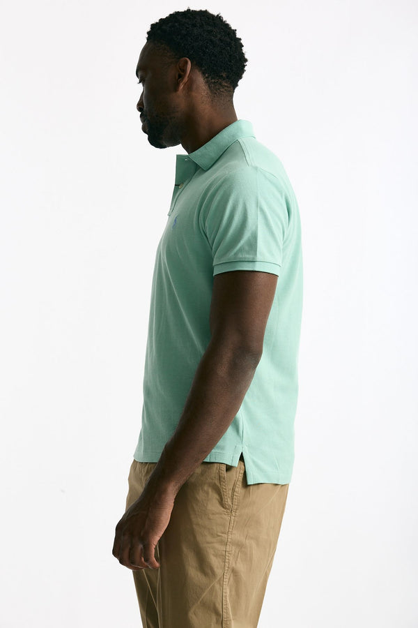 Polo in cotone piquet verde acqua uomo Polo ralph lauren