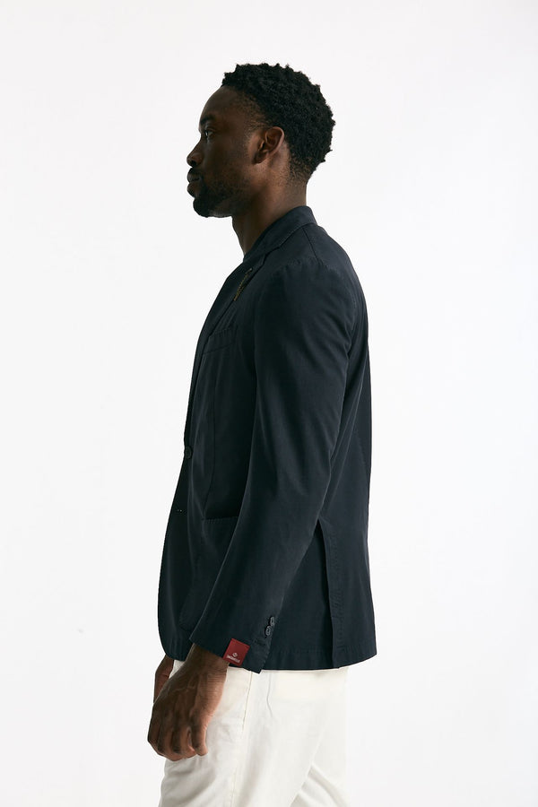 Giacca monopetto in lana lavata colore blu uomo Santaniello