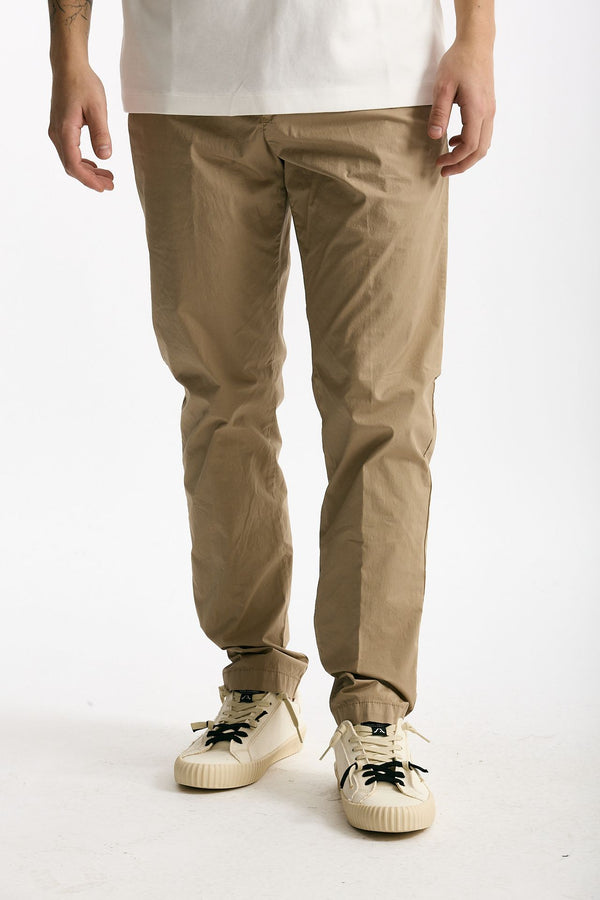 Pantalone in cotone stretch cammello uomo White sand