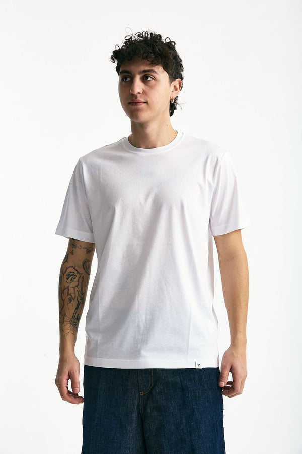 T-shirt in cotone e modale bianco uomo Woc