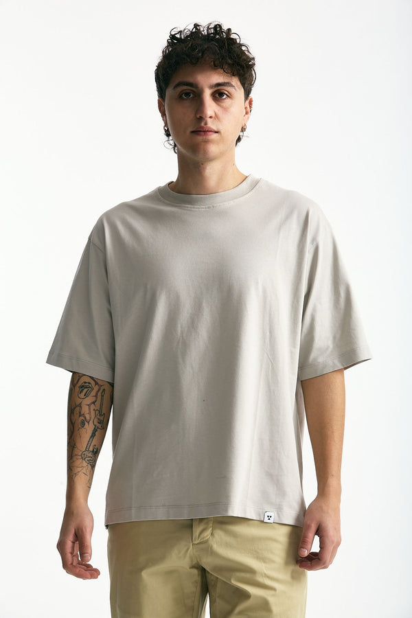 T-shirt in cotone grigio perla uomo Woc
