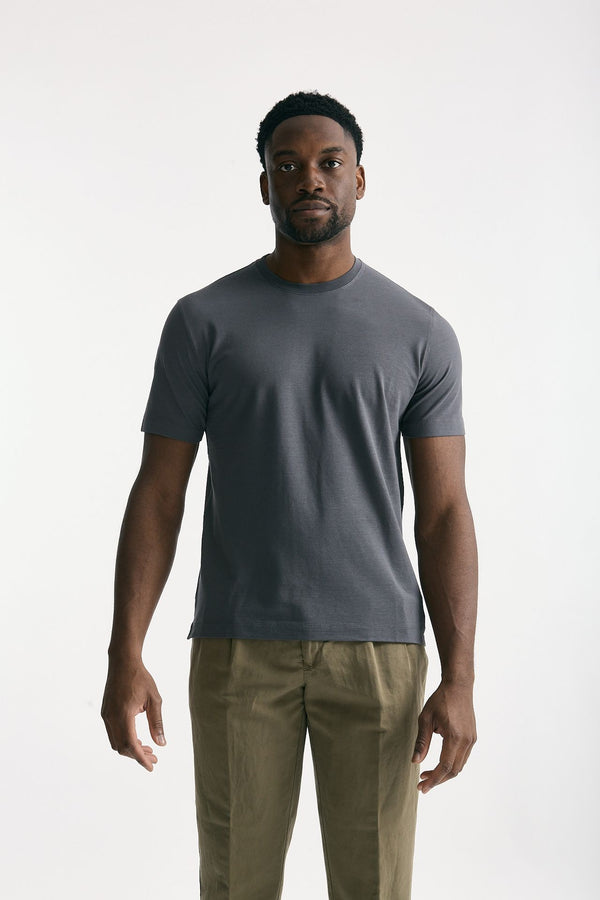 T shirt Icecotton in cotone grigio uomo Zanone