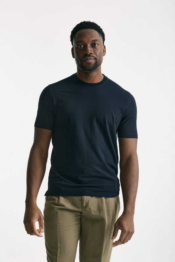 T shirt Icecotton in cotone blu uomo Zanone