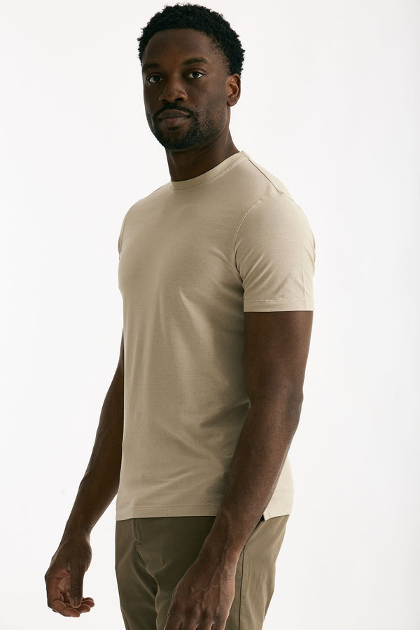 T shirt in cotone beige Icecotton uomo Zanone