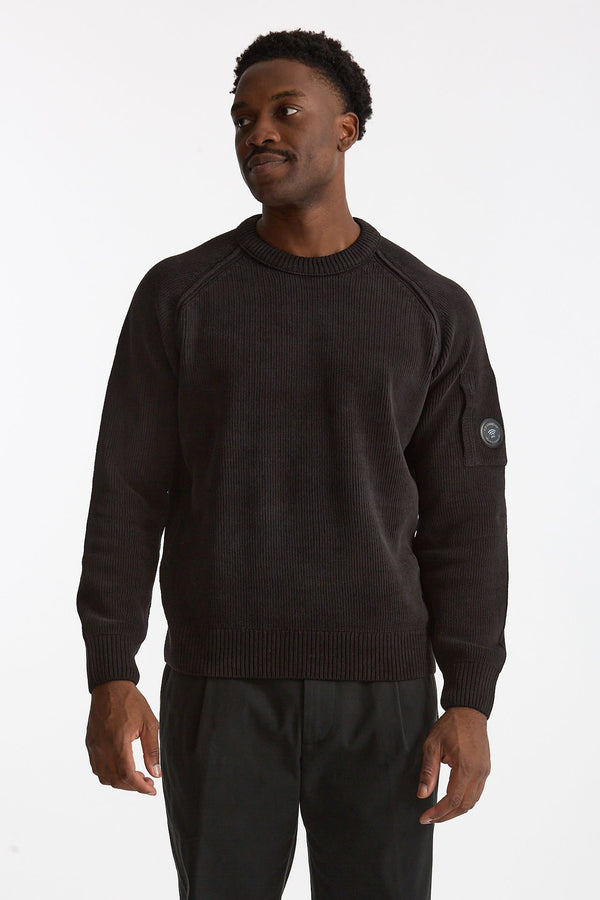 Maglia in ciniglia di cotone nero uomo C.p. company