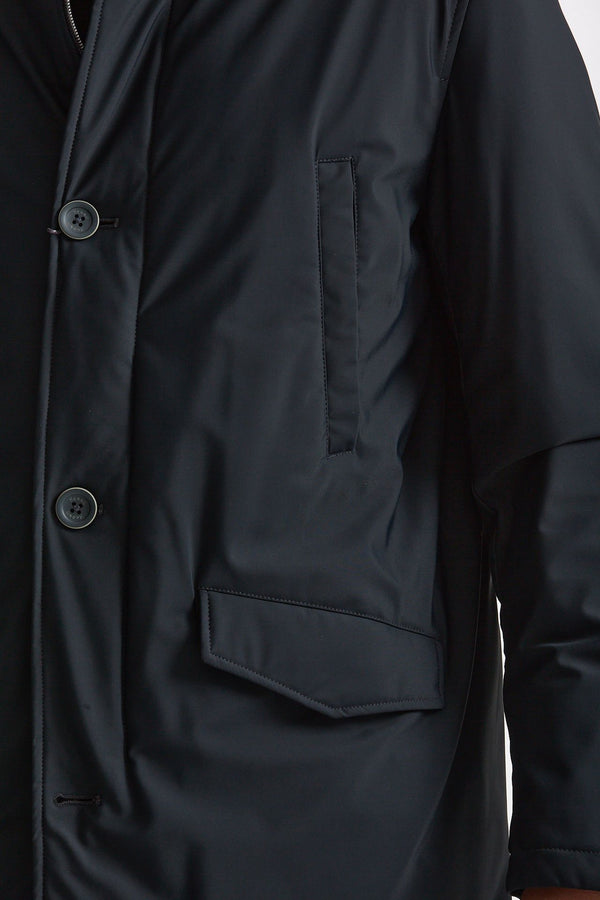 Giubbino esterno in nylon stretch blu uomo Herno