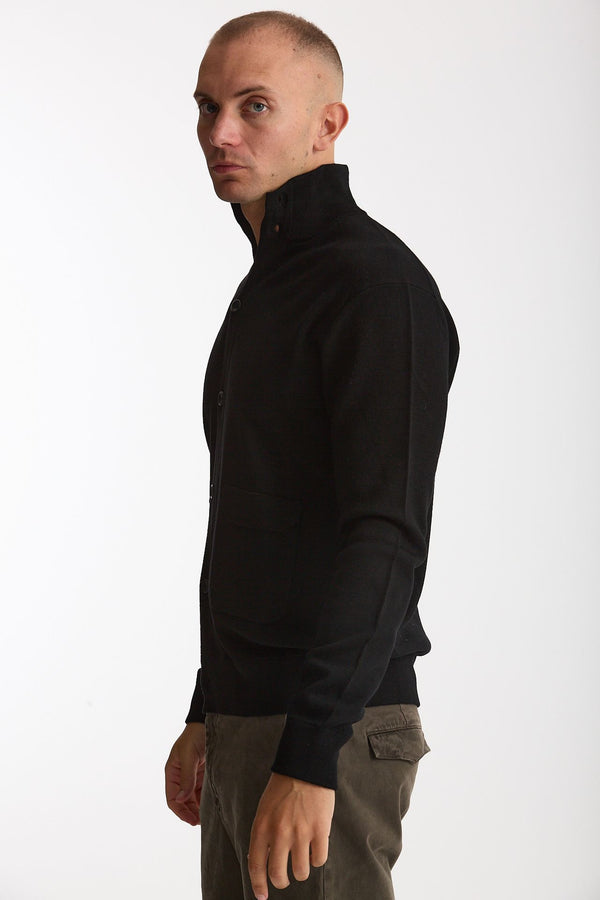 Cardigan in lana nero uomo Hosio