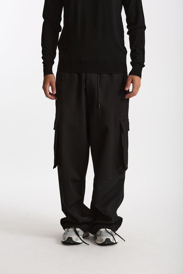 Pantalone cargo LUCIEN CARGO in Lana nero uomo Nine in the morning