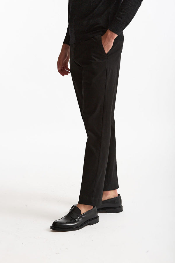 Pantalone EDGE-REBEL in cotone stretch nero uomo Pt torino