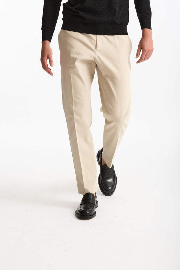 Pantalone EDGE-REBEL in cotone stretch panna uomo Pt torino
