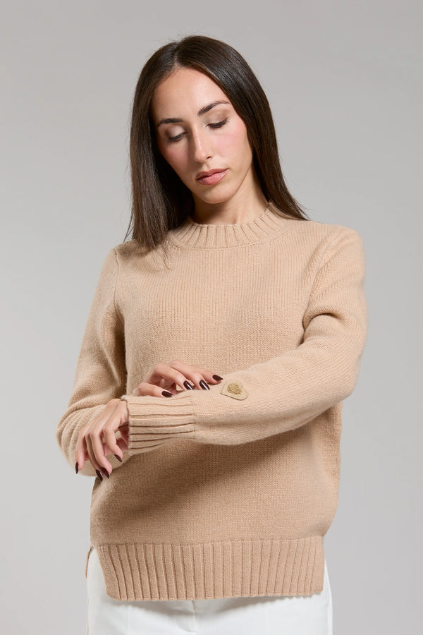 Maglia in lana e cachemire cammello donna Twinies