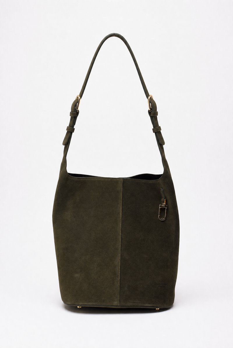 Borsa NOELIA in pelle scamosciata verde donna Avenue 67 - 1