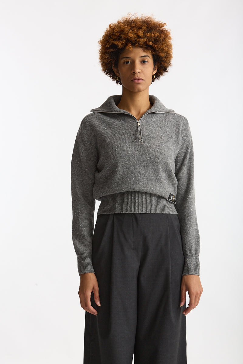 Maglia con zip grigio donna Grifoni - 2