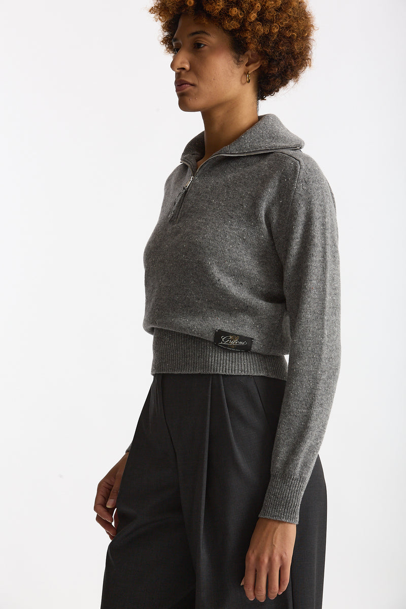 Maglia con zip grigio donna Grifoni - 3