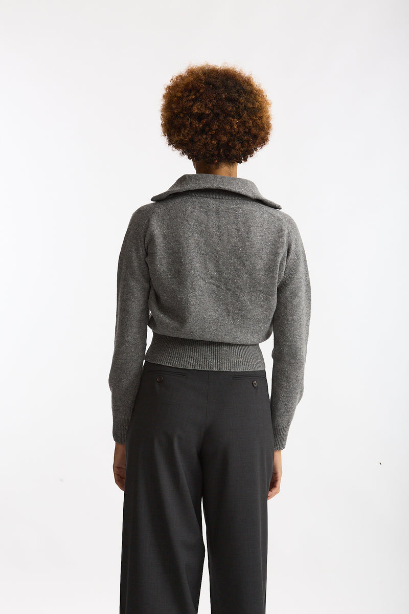 Maglia con zip grigio donna Grifoni - 4