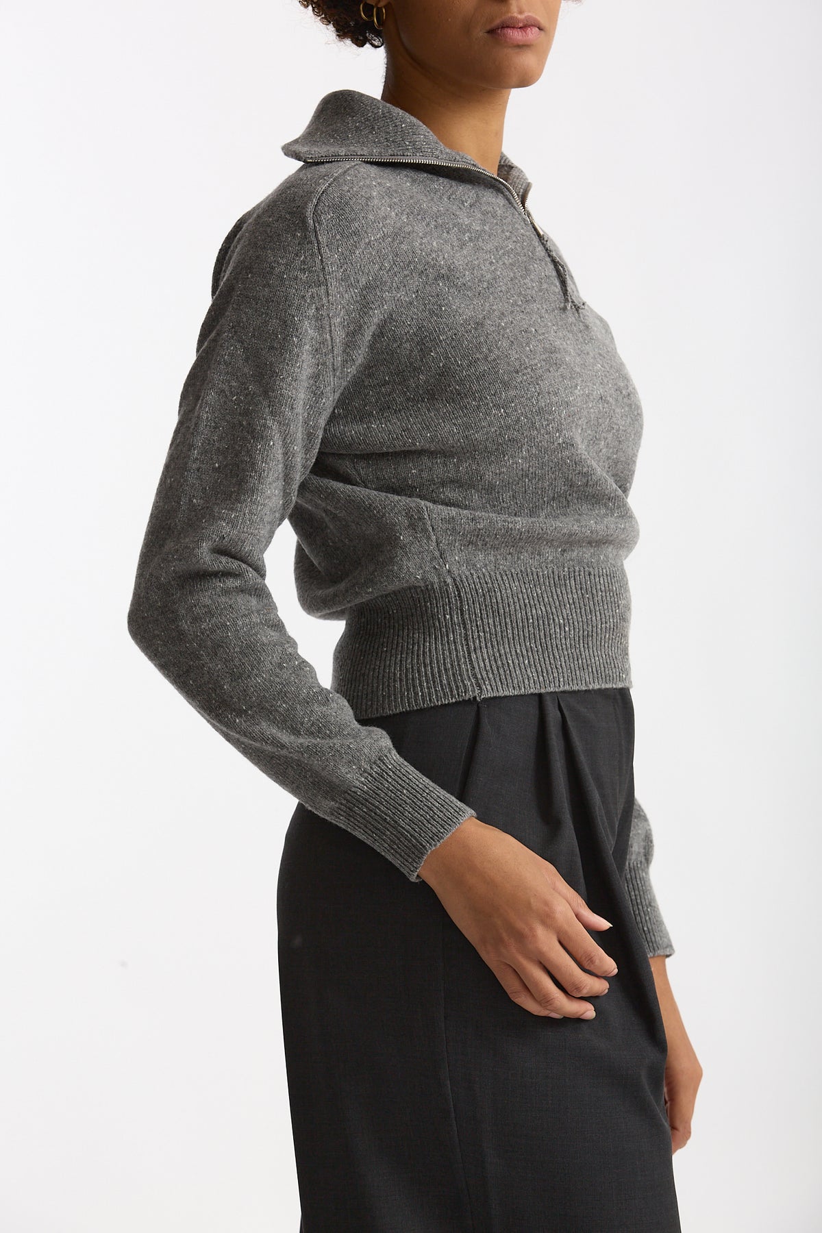 Maglia con zip grigio donna Grifoni - 1