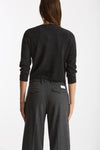 Cardigan slim in morbido cashmere grigio antracite donna Be you - 3