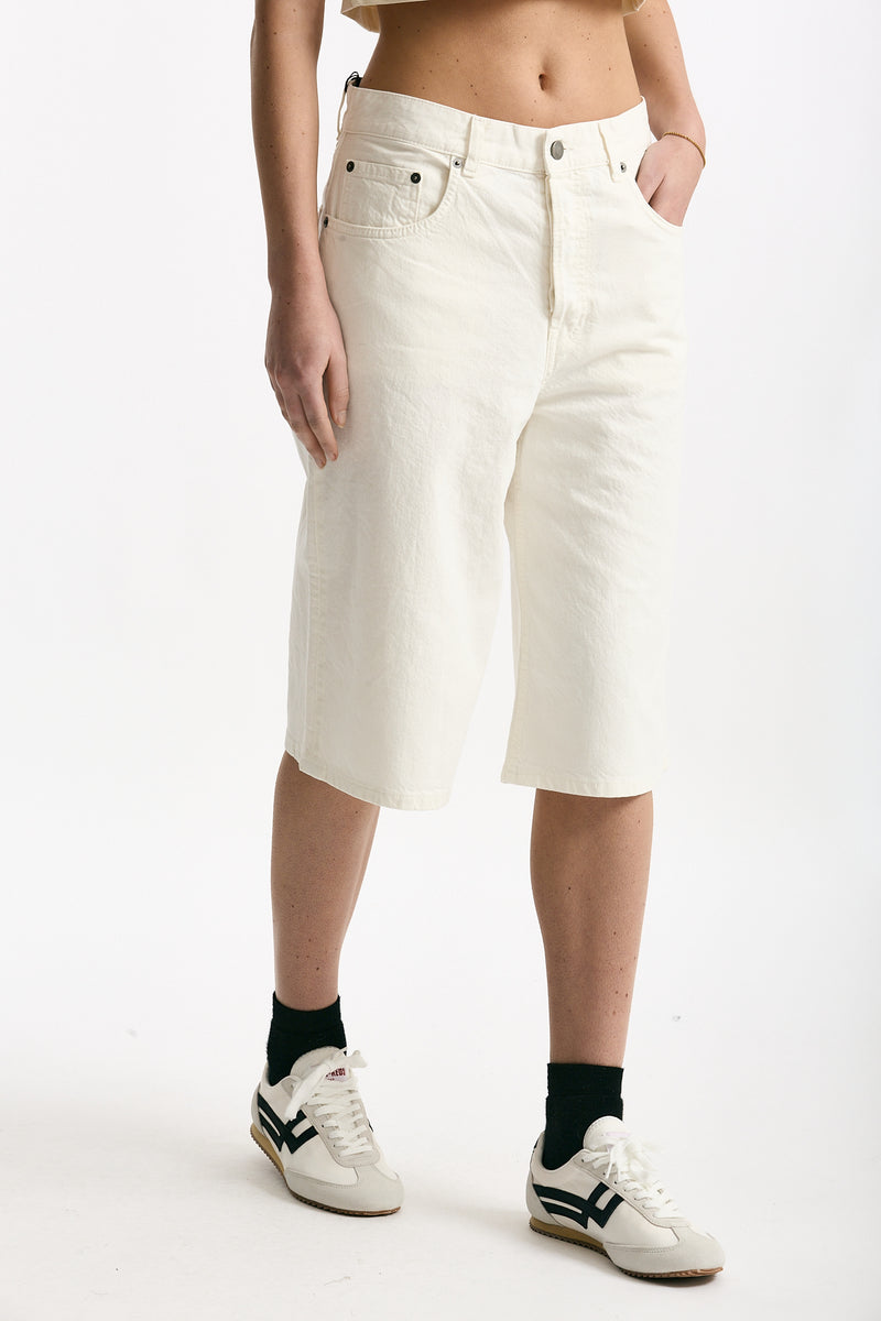 Bermuda in cotone e lino vita alta donna Haikure - 4