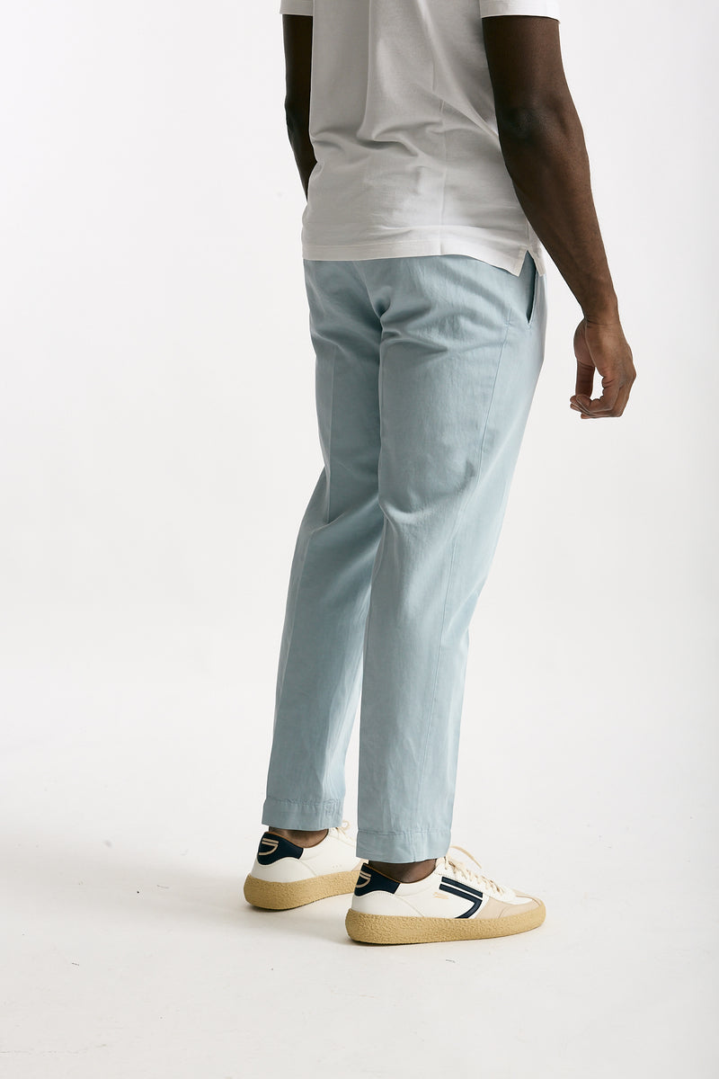 Pantalone azzurro Cotone e lino uomo Incotex - 4