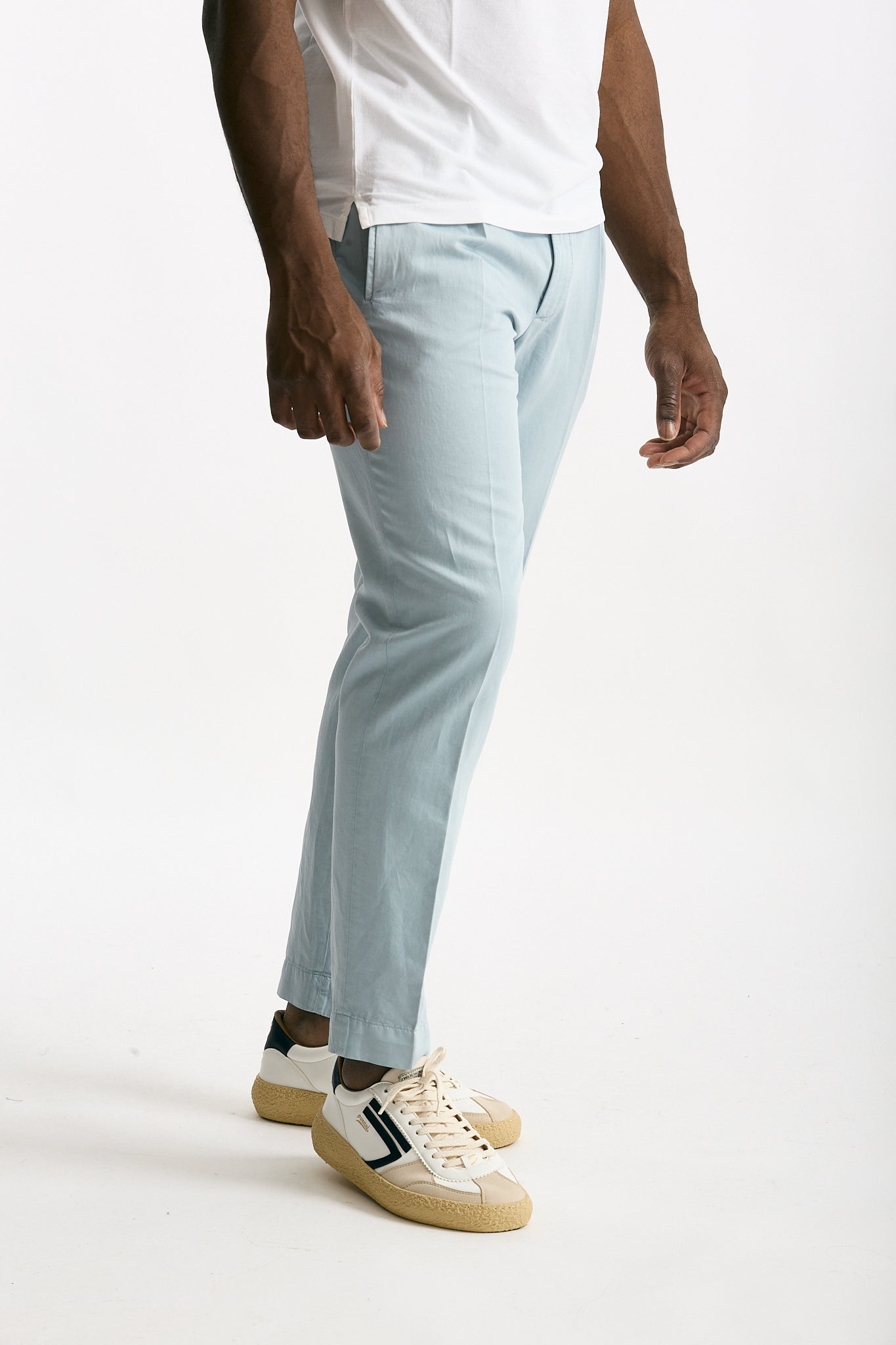 Pantalone azzurro Cotone e lino uomo Incotex - 1
