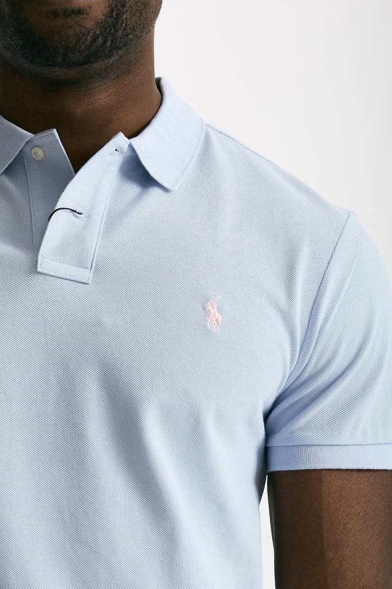Polo in cotone piquet azzurro uomo Polo ralph lauren - 5