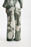 pantalone fluido in raso di pura seta fantasia donna Antonelli firenze - 3