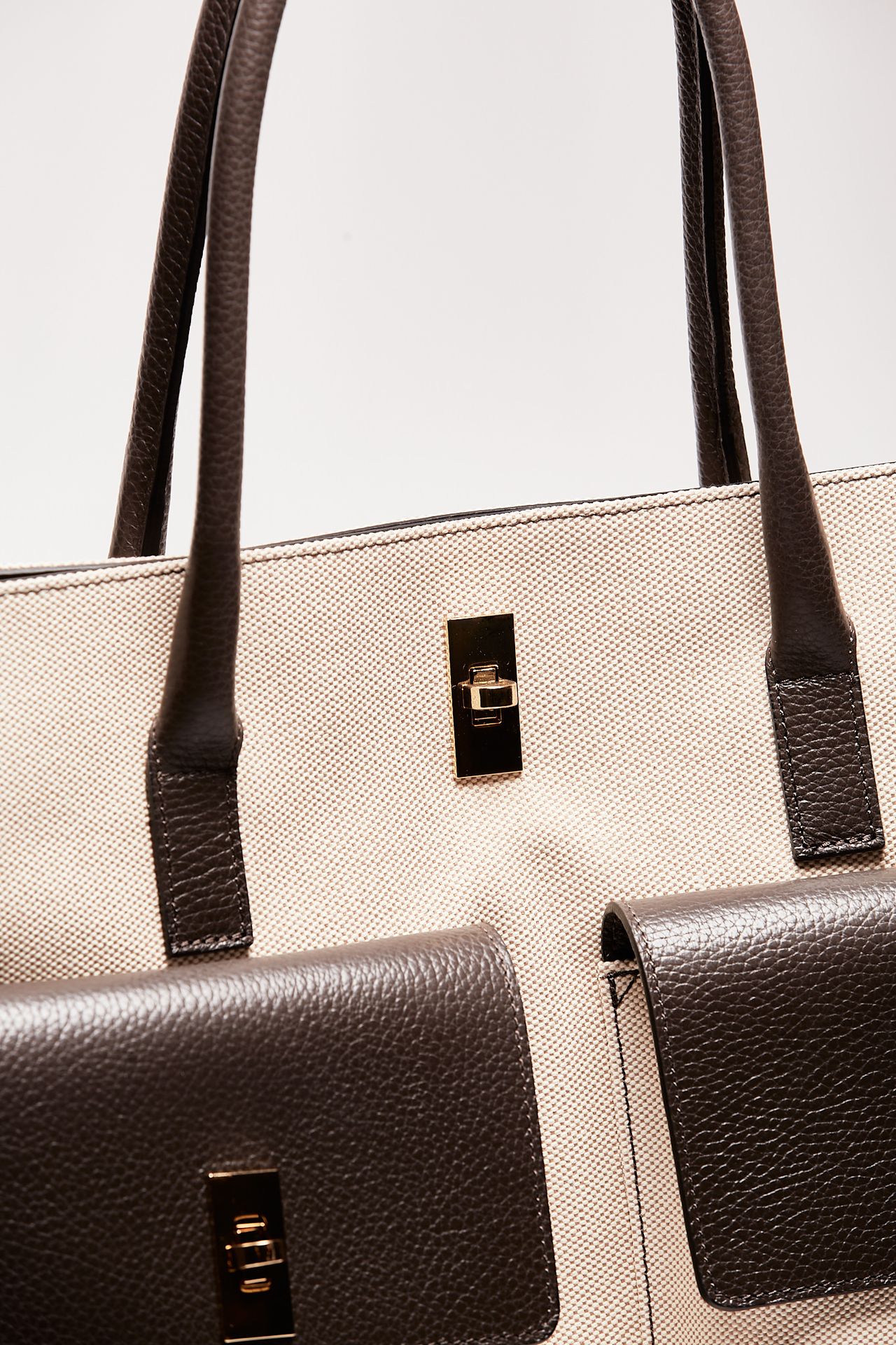 borsa in pelle e canvas soledad testa di moro donna Avenue 67 - 4