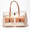 borsa in pelle e canvas soledad cuoio donna Avenue 67 - 8