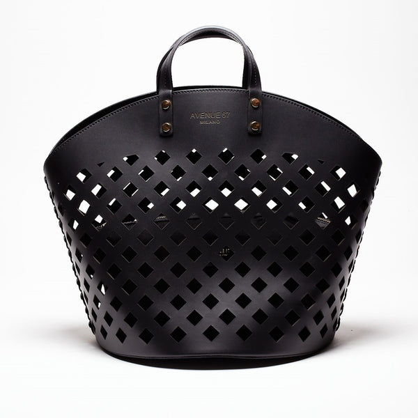 borsa shopper eliza in pelle nero donna Avenue 67