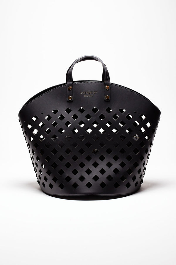 borsa shopper eliza in pelle nero donna Avenue 67