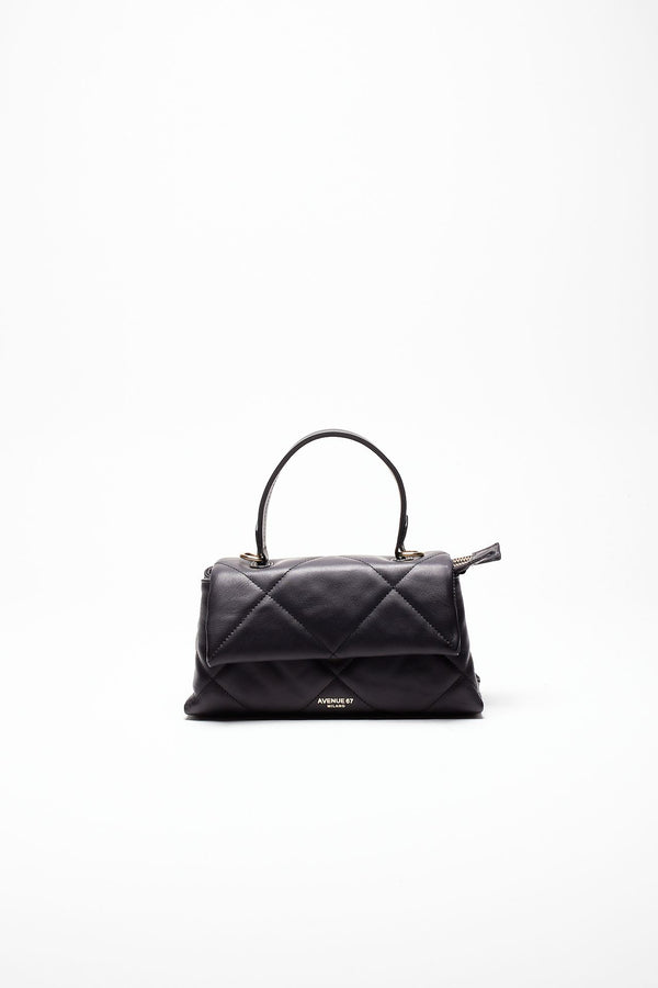 borsa trapuntata demetra in pelle nero donna Avenue 67