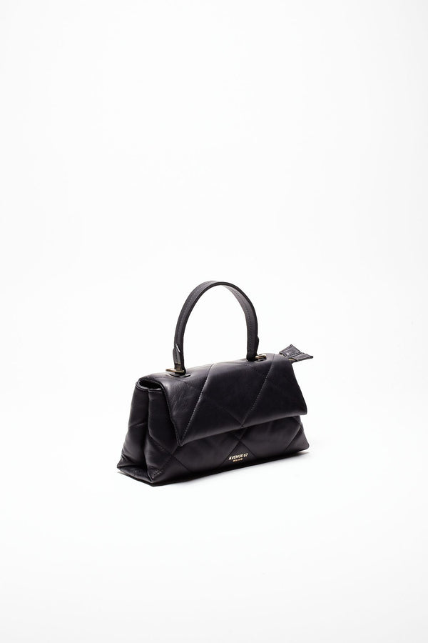 borsa trapuntata demetra in pelle nero donna Avenue 67