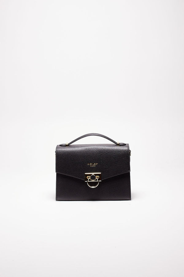 borsa media semirigida rosalie in pelle nero donna Avenue 67