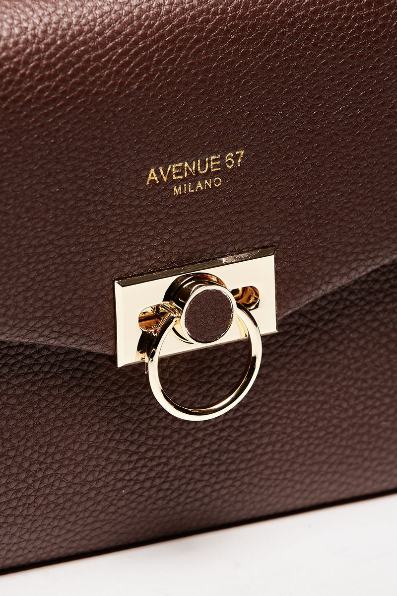 borsa media semirigida rosalie in pelle cioccolato donna Avenue 67 - 5