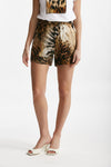 shorts in seta fantasia animalier coulisse in vita donna Bellini - 1