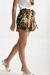 shorts in seta fantasia animalier coulisse in vita donna Bellini - 5